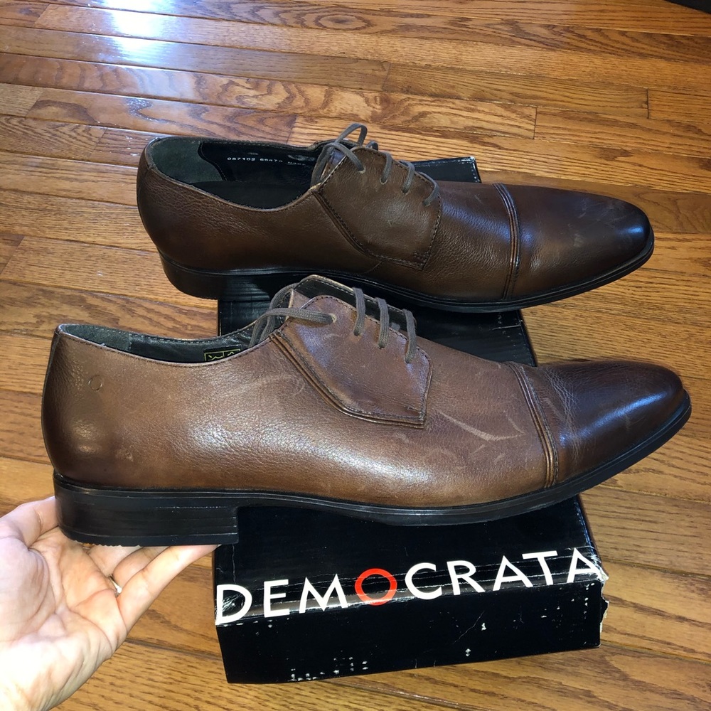 New Size 12 Democrata Brown Cap Toe Derby Shoes
